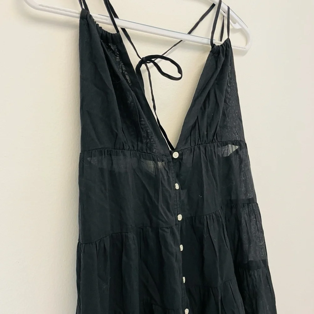 Elegant Black Maxi Dress Tiered cotton voile dress J. crew